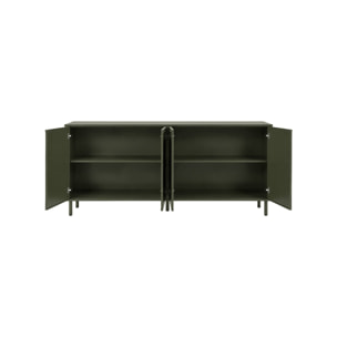 Buffet décor bois et métal 4 portes 160cm ELLIE