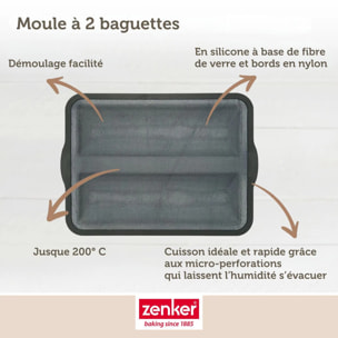 Moule à baguettes de pain 36 x 26 cm Zenker Silicone fibre de verre