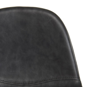 TOM - Lot de 2 tabourets de bar John noir hauteur d'assise 80cm