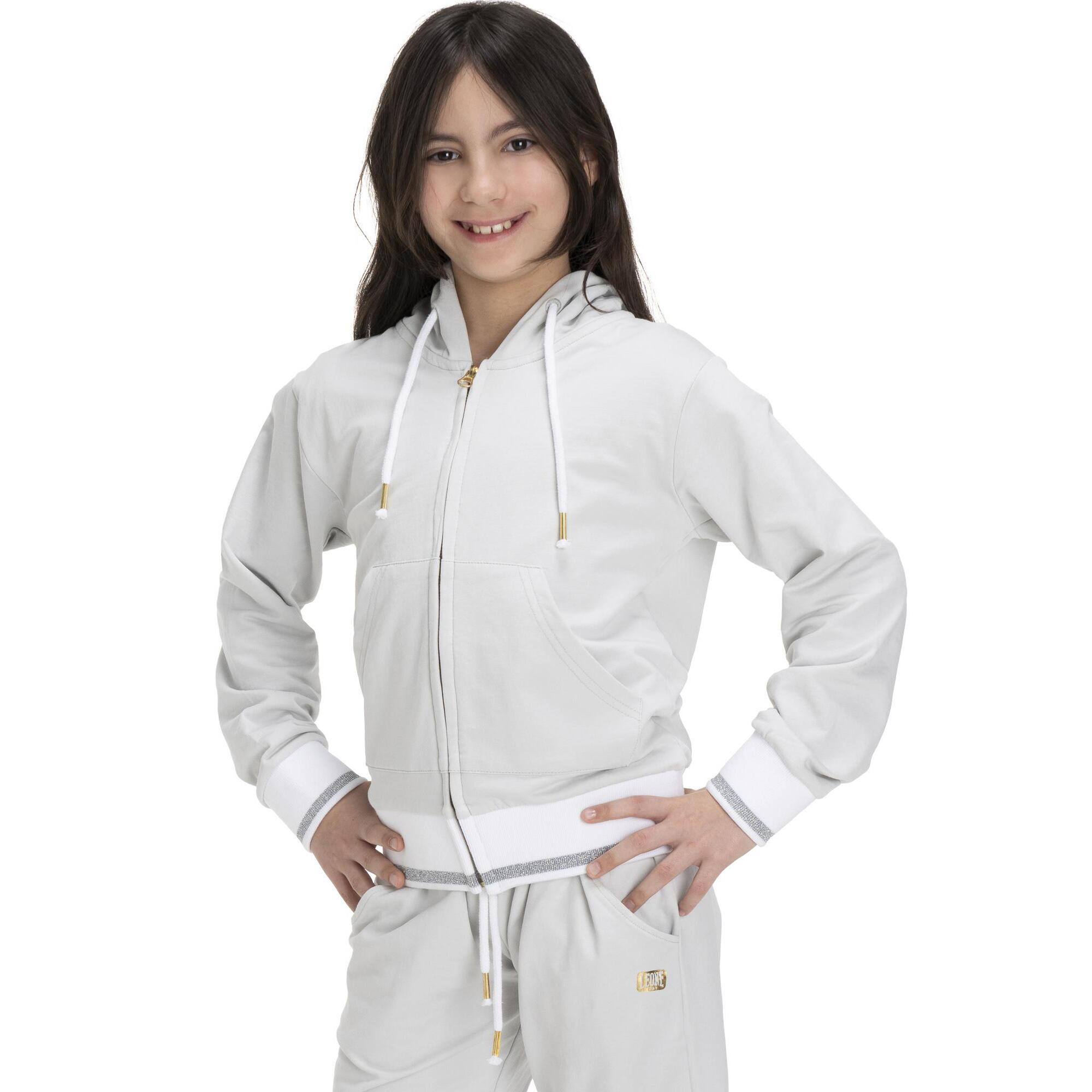 Chaqueta con capucha de niña brillante