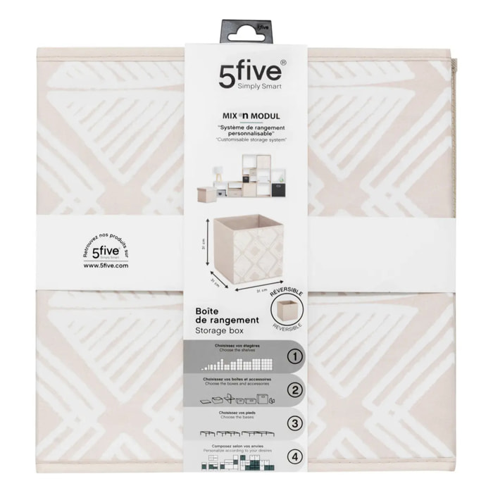 Boîte de rangement "Mix 'n' Modul" motif bohema 31x31cm