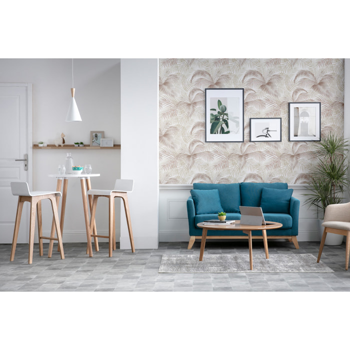 Chaise de bar scandinave 75 cm bois et blanc BALTIK