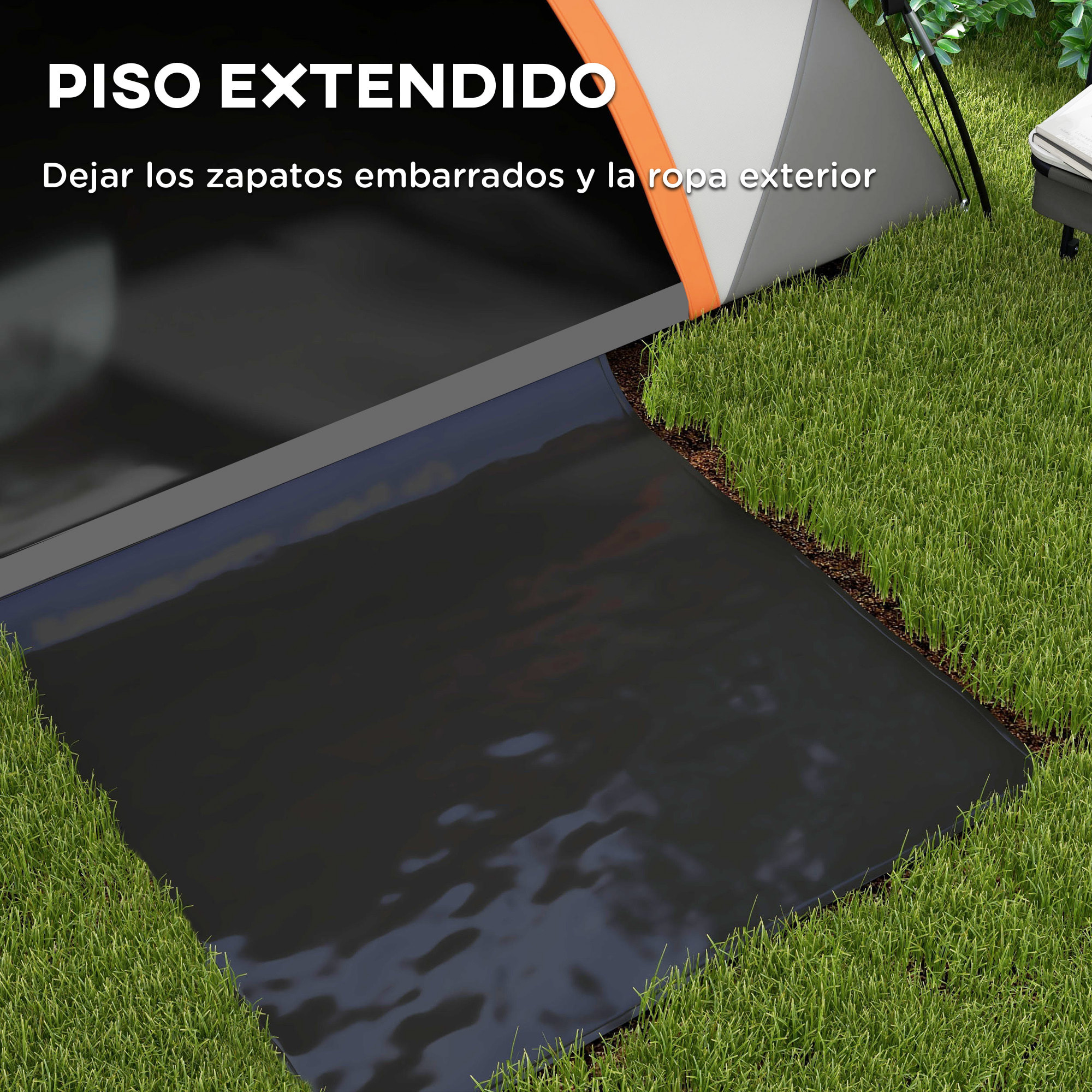 Tienda de Campaña para 2 Personas Tienda de Camping Plegable Ligera Impermeable 3000 mm con Puerta Ventana Gancho y Bolsa de Transporte 210x150x110 cm Gris y Naranja