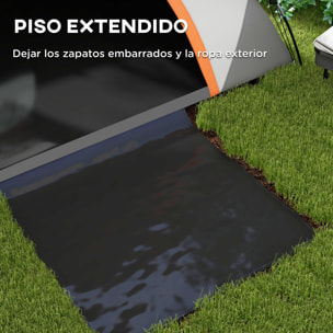 Tienda de Campaña para 2 Personas Tienda de Camping Plegable Ligera Impermeable 3000 mm con Puerta Ventana Gancho y Bolsa de Transporte 210x150x110 cm Gris y Naranja