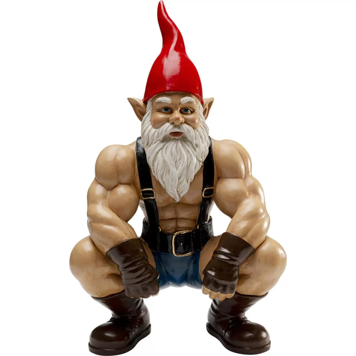 Déco nain musclé accroupi 48cm Kare Design