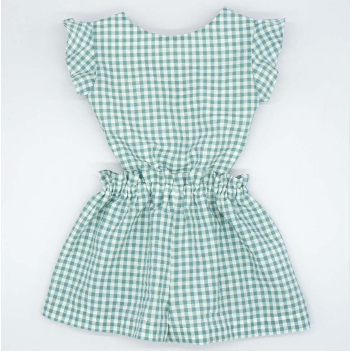 MONO CUTOUT CUADROS VICHY VERDE Y BLANCO