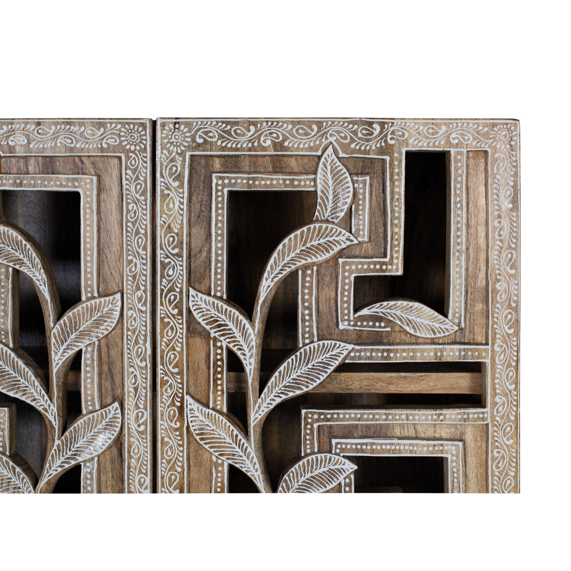 Estantería de Madera de Mango 50 Cm Estilo Étnico Artesanal