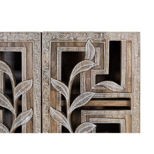 Estantería de Madera de Mango 50 Cm Estilo Étnico Artesanal