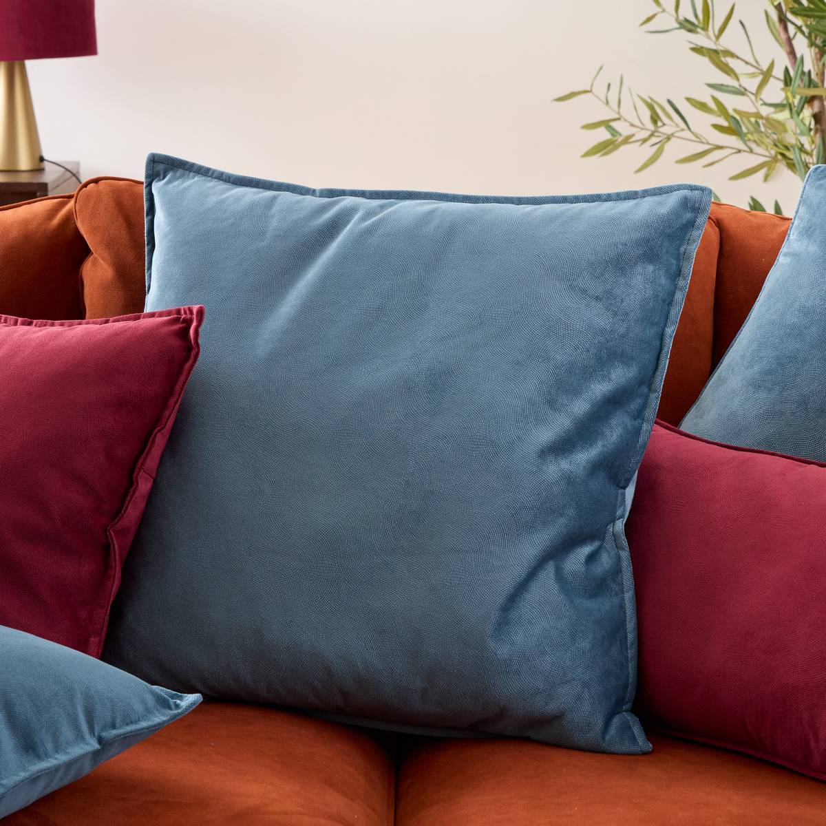 Coussin Lilou bleu egéen 55x55cm