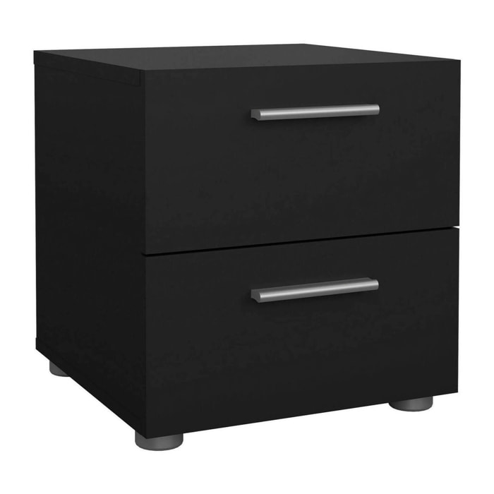 Comodino Fedora, Comò basso, Tavolino da notte, Mensola da letto, 40x40 h42 cm, Nero