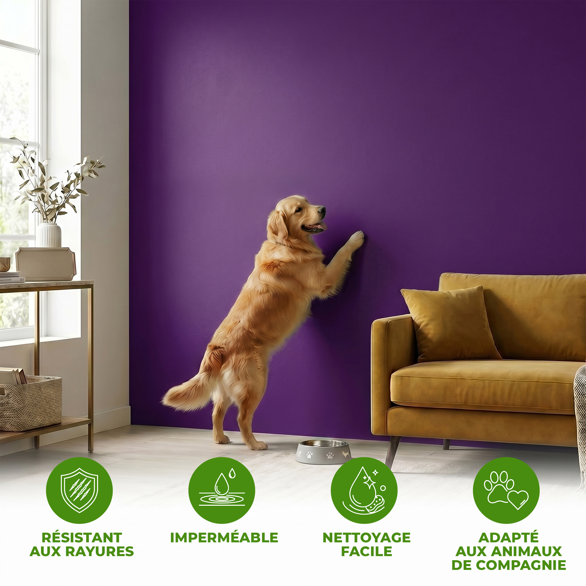 Rouleau adhésif décoratif Vinyle au Mètre - Violet - Sticker Lavable Imperméable Mur Cuisine Meubles