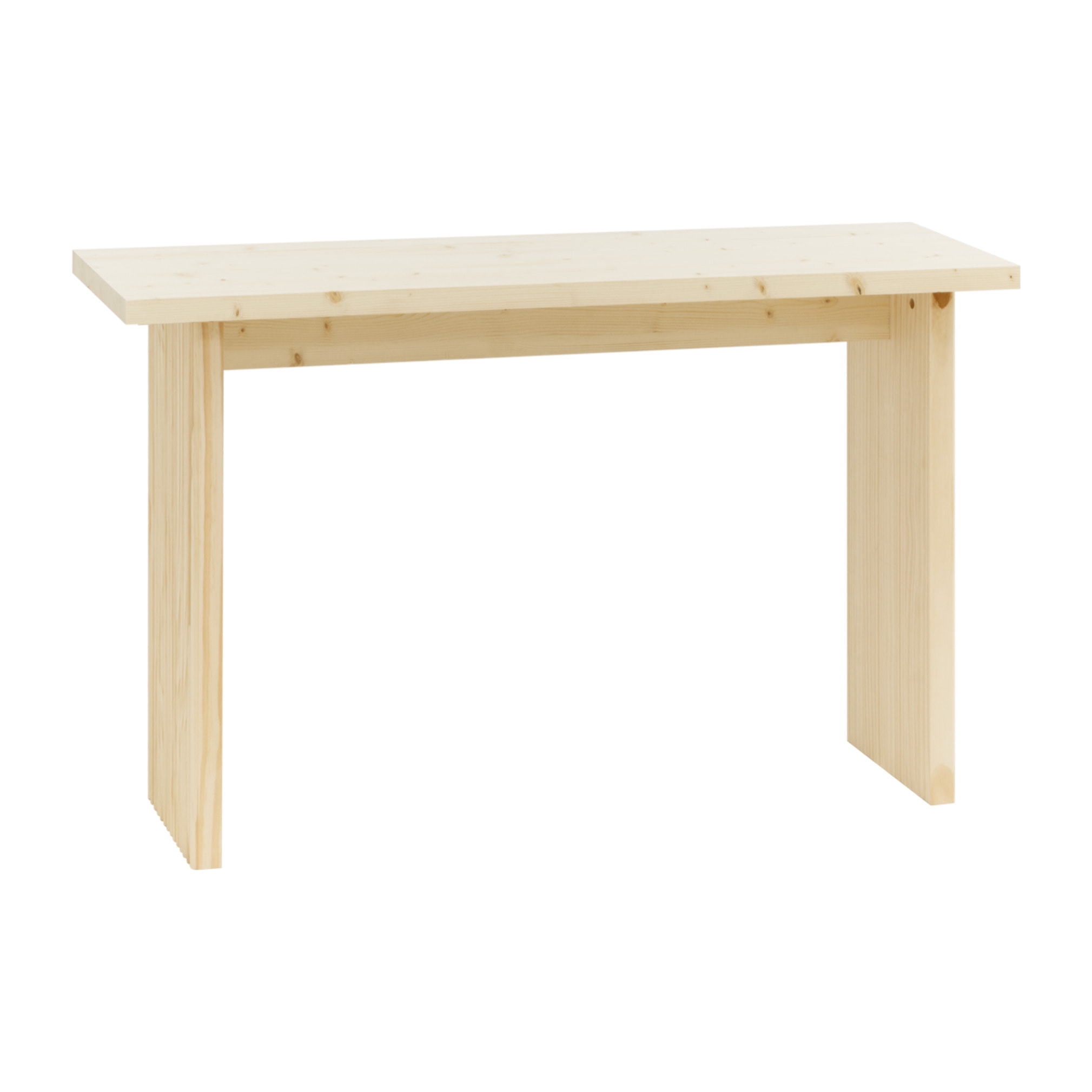 Consola de madera maciza en tono natural de 120x80cm Alto: 35 Largo: 120 Ancho: 80