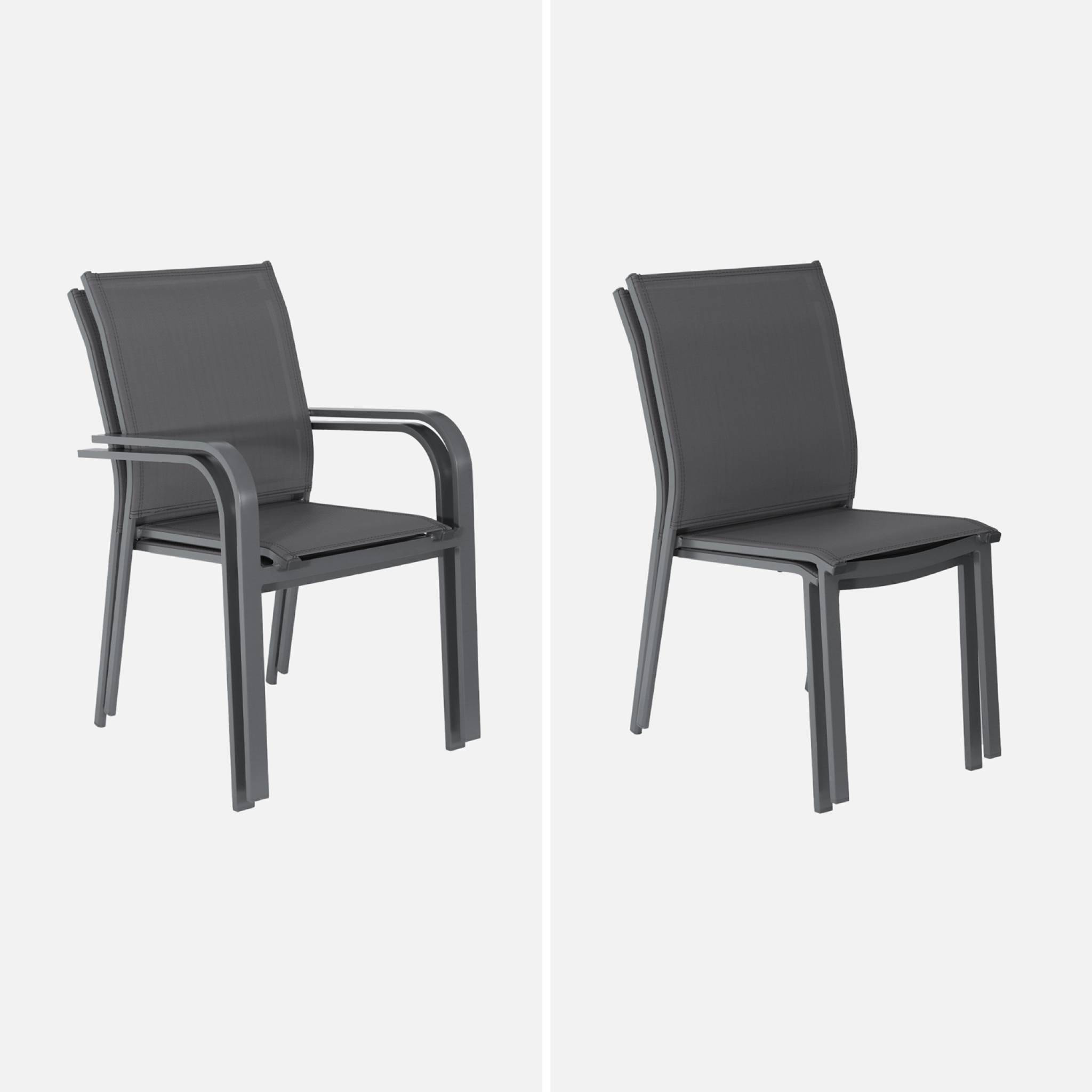 Table de jardin extensible aluminium + 8 assises SEATTLE + BUFFALO