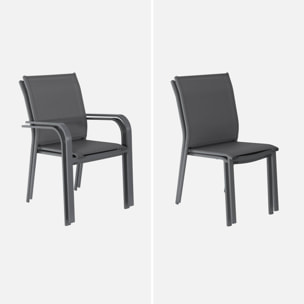 Table de jardin extensible aluminium + 8 assises SEATTLE + BUFFALO