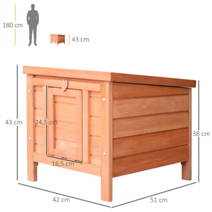 Conejera de Exterior de Madera de Abeto 51x42x43cm Madera