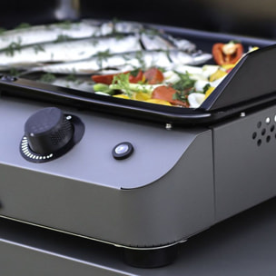 Plancha gaz ENO Fusion 60 Grise 2 brûleurs à poser, 57x39 cm