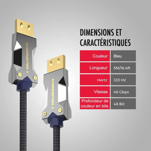 Câble HDMI MONSTERCABLE M3000 UHD 8K DOLBY VISION HDR 48GBPS 5M