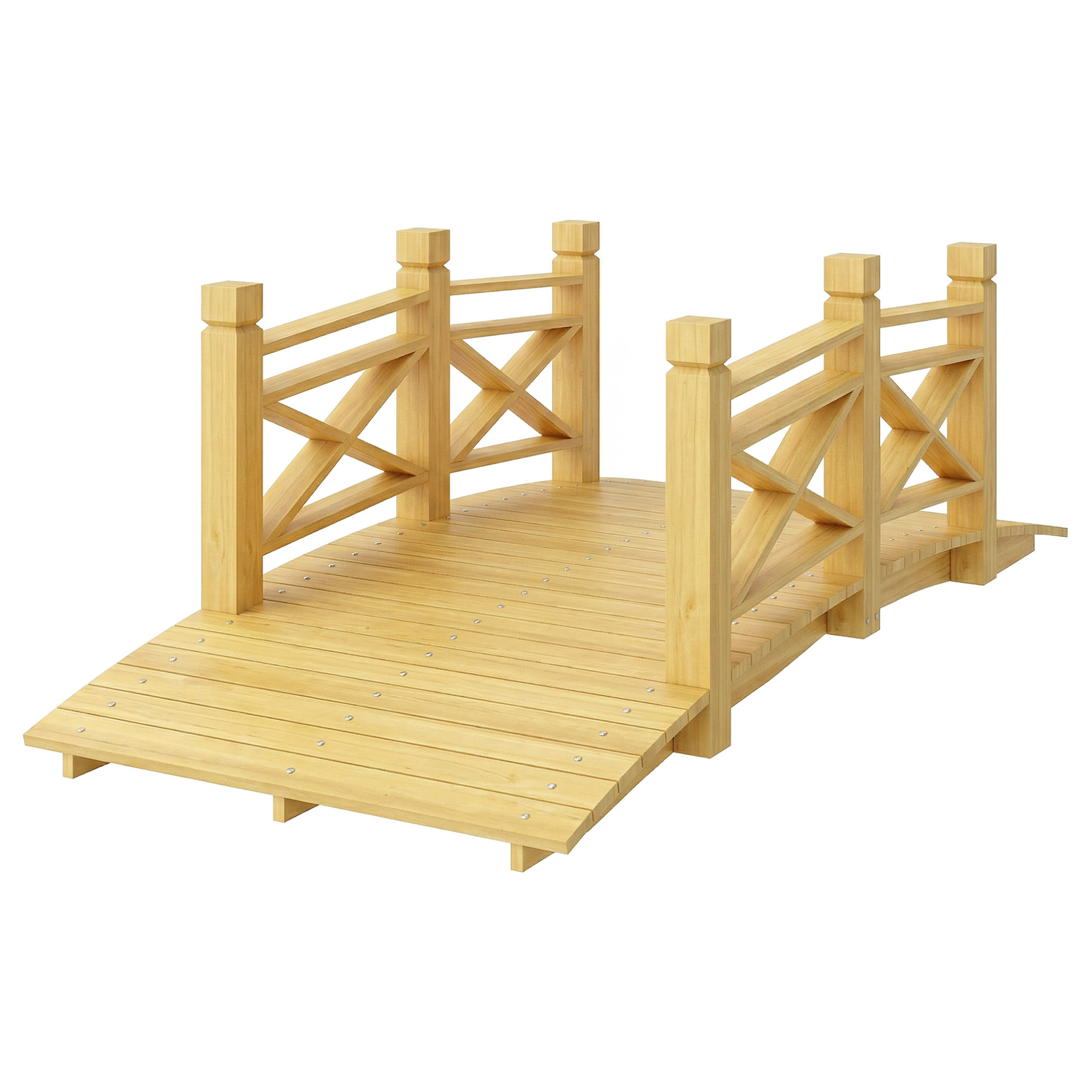 Pont de jardin - pont de bassin - passerelle en bois - L.174cm - bois pré-huilé