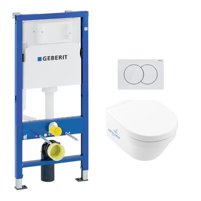 Pack WC Bati Geberit UP100 + WC sans bride Villeroy & Boch Architectura