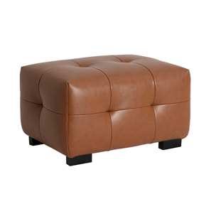 Pouf repose-pieds design en cuir marron CORTO