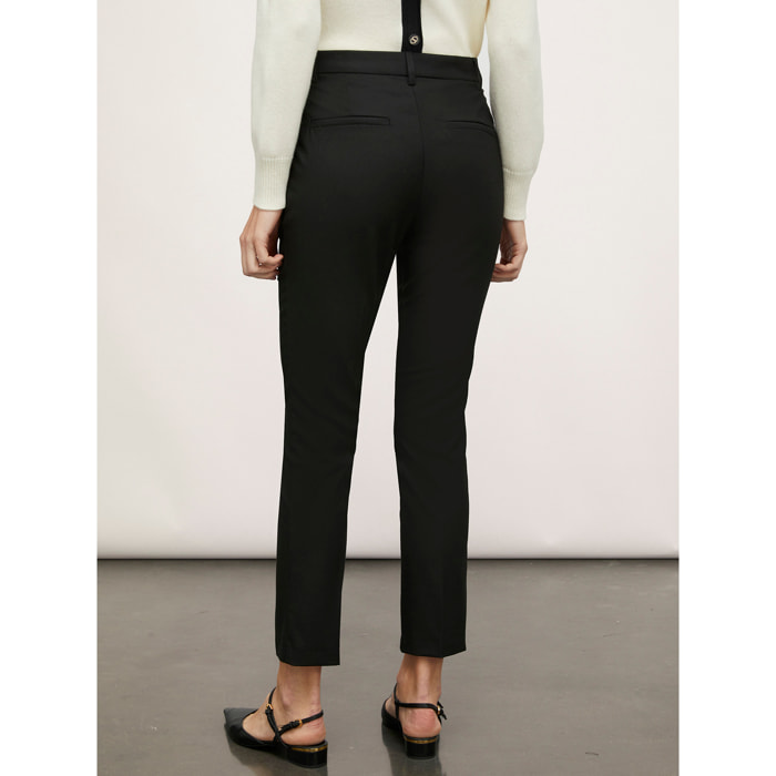 Motivi - Pantalones regular de poliviscosa - Negro