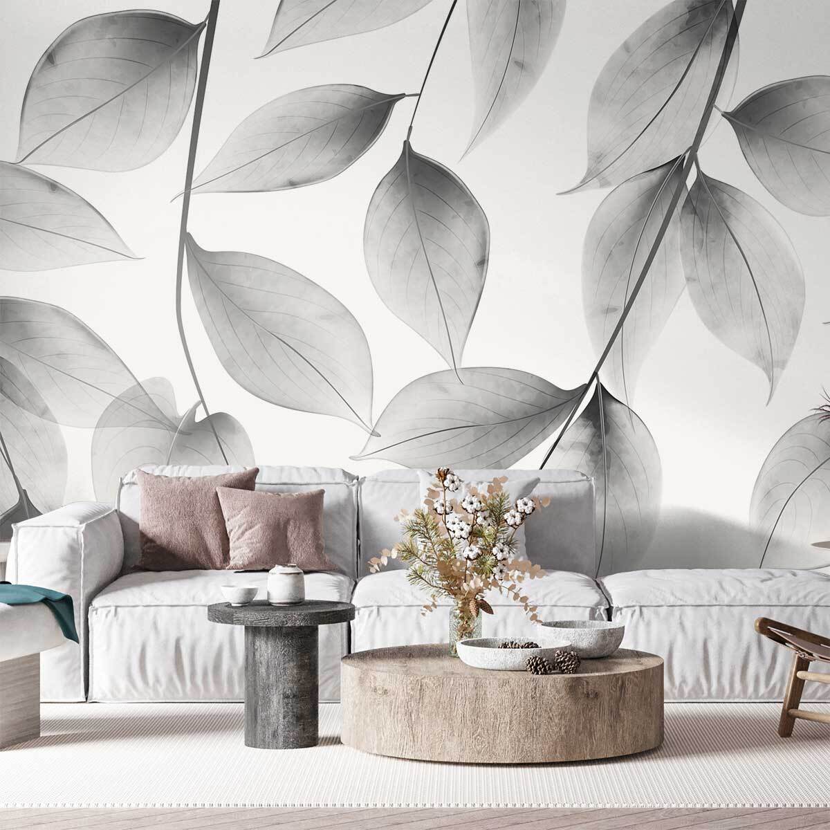 Papier peint panoramique Végétal argentique  Intissé