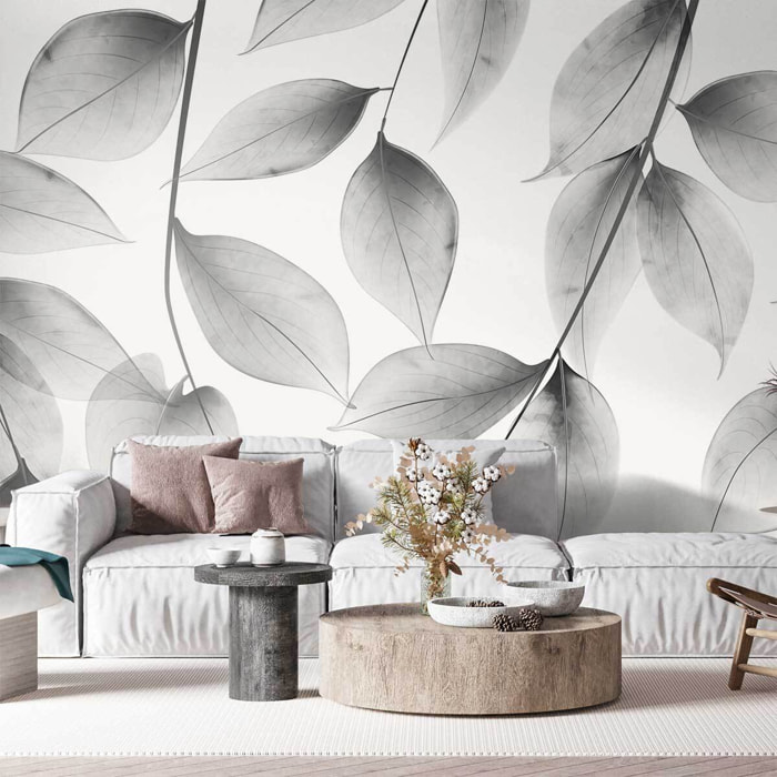 Papier peint panoramique Végétal argentique  Intissé