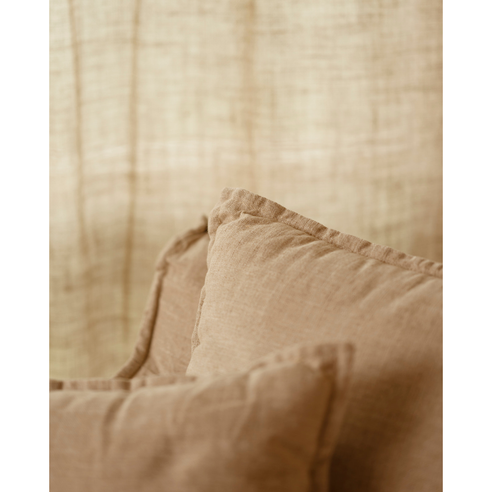 Fauteuil en coton et lin déhoussable ton beige de 98x90cm Hauteur: 81 Longueur: 98 Largeur: 90