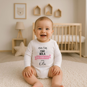 Body bebé manga larga personalizado frases