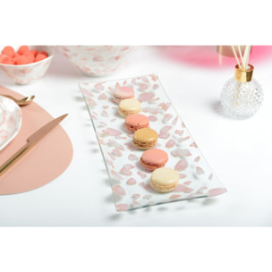 Plats a cake petale de rose 36x14cm - lot de 2