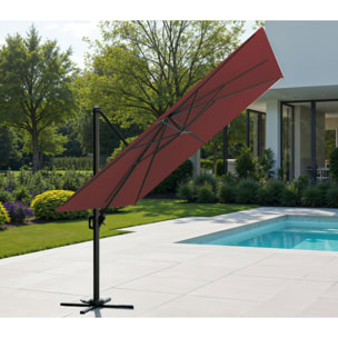 Parasol déporté 3x3m - bordeaux - SUNKING