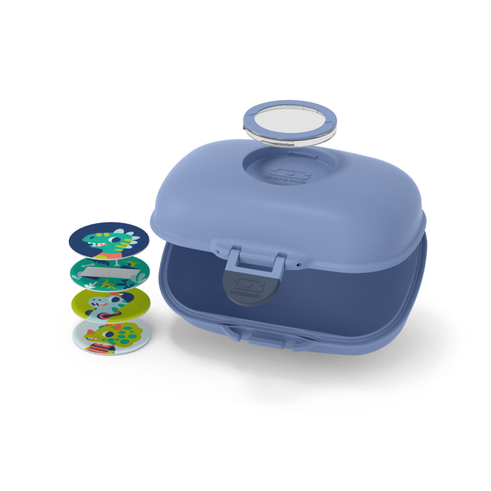 Set enfant bleu : sac + boite à goûter + bouteille bleu bleu