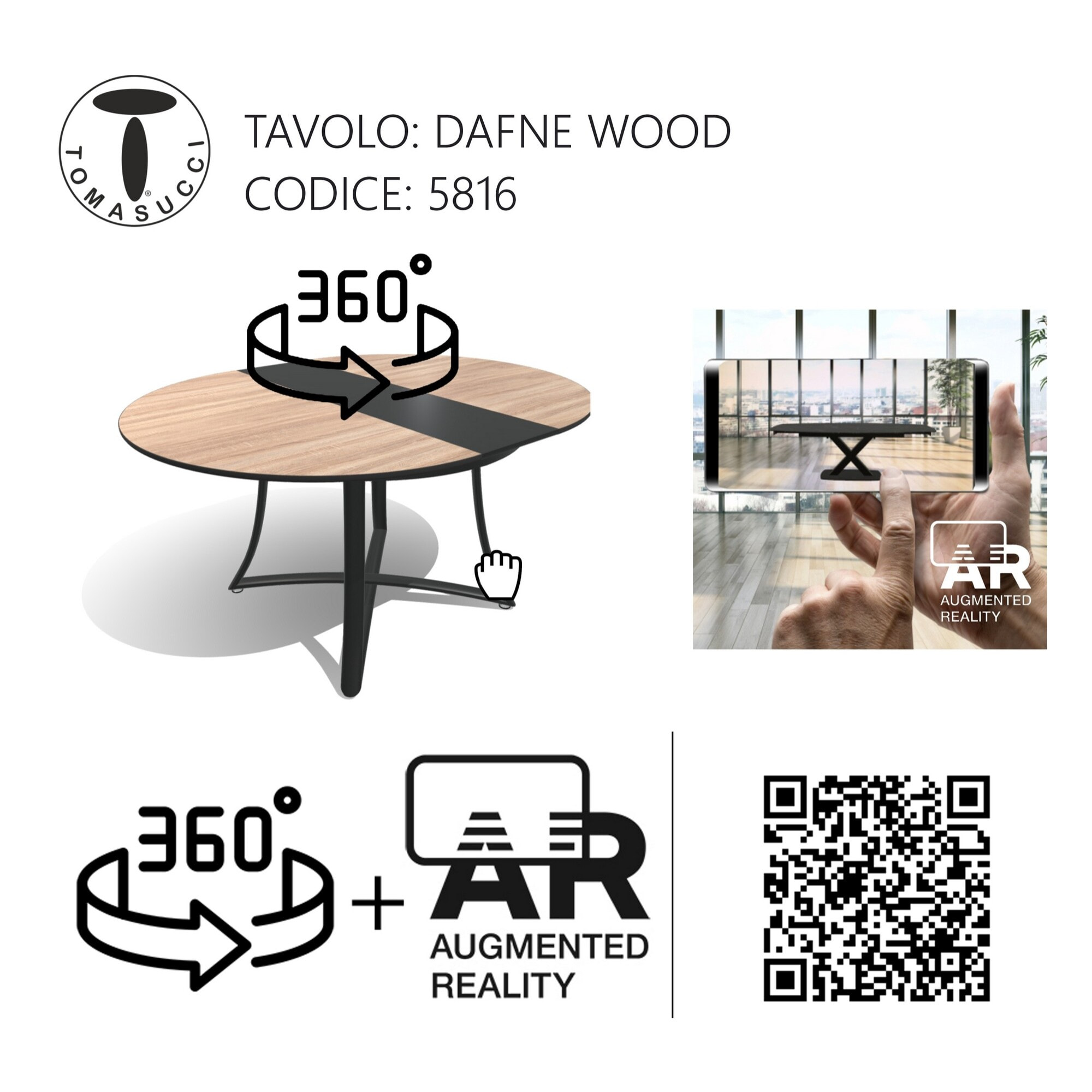 Tomasucci table ronde extensible DAFNE WOOD