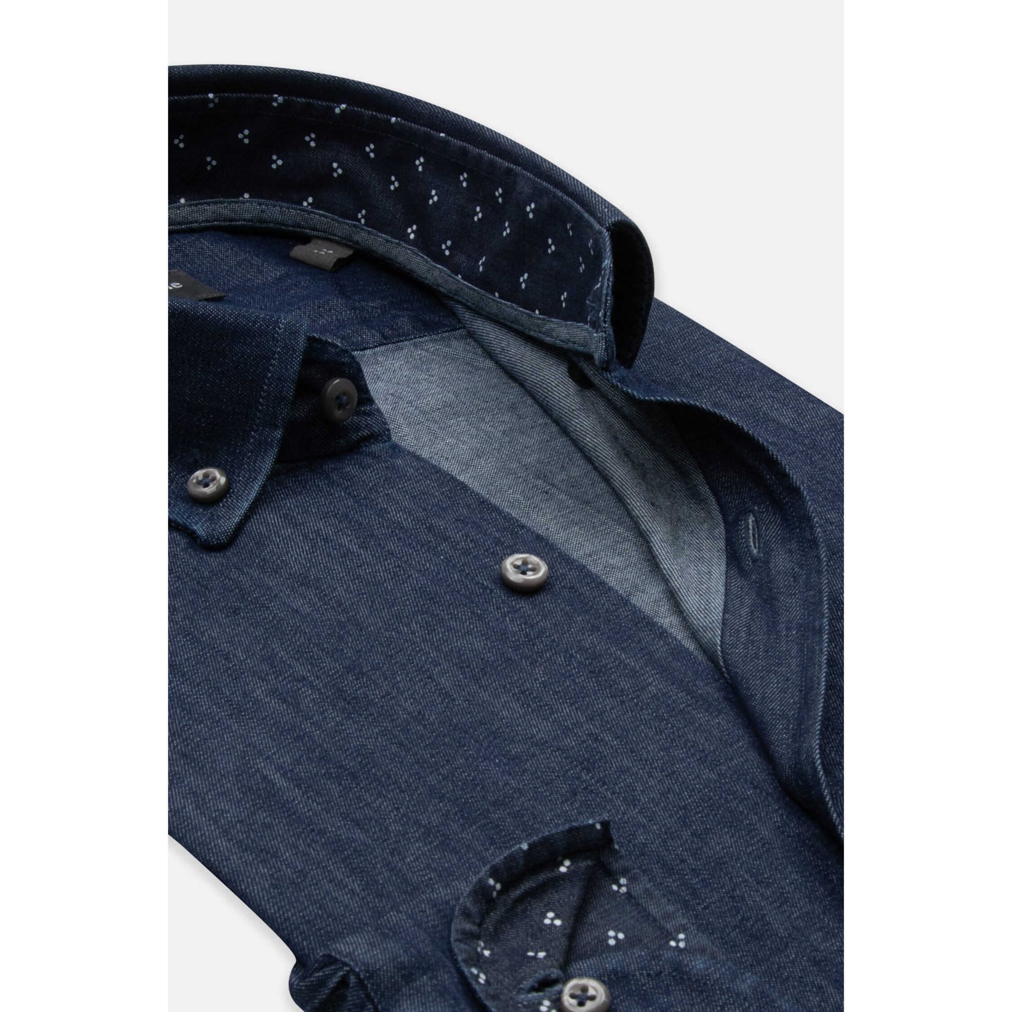 camicia uomo 1 bottone button down slim Jeans Unito Blu