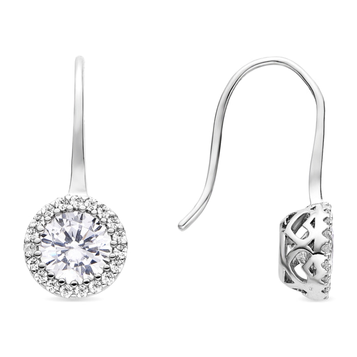 Pendientes con Circonita Brillante acabado plata