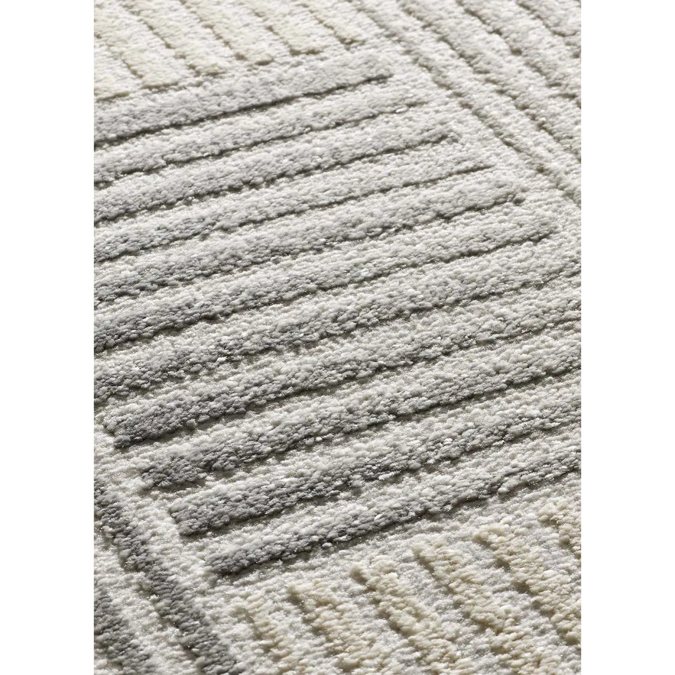 BARESA Alfombra geométrica con relieve en tonos gris y beige, varias medidas disponibles