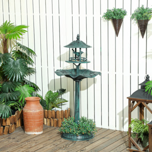 Bain d'oiseaux abreuvoir pour oiseaux jardinière 3 en 1 dim. Ø 50 x 113H cm polypropylène vert antique