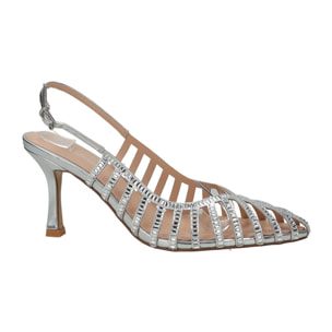 Décolleté sling back Donna Tata Italia Argentato