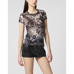 PHILIPP PLEIN Tulle Sexy Pure Fit T-Shirt Butterfly Tattoo