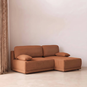 Banquette canapé d'angle droit convertible 3 places velours côtelé avec coffre NELSON