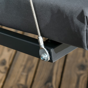 Columpio de Jardín Exterior de 3 Plazas, Balancín de Jardín Exterior con Techo Ajustable Cojines, Almohadas y Estructura de Acero, para Terraza, Patio, Carga 320 kg, 202x115x168 cm, Gris