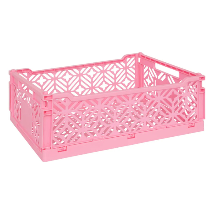 Cagette pliante "Arry" rose 40x30x15cm