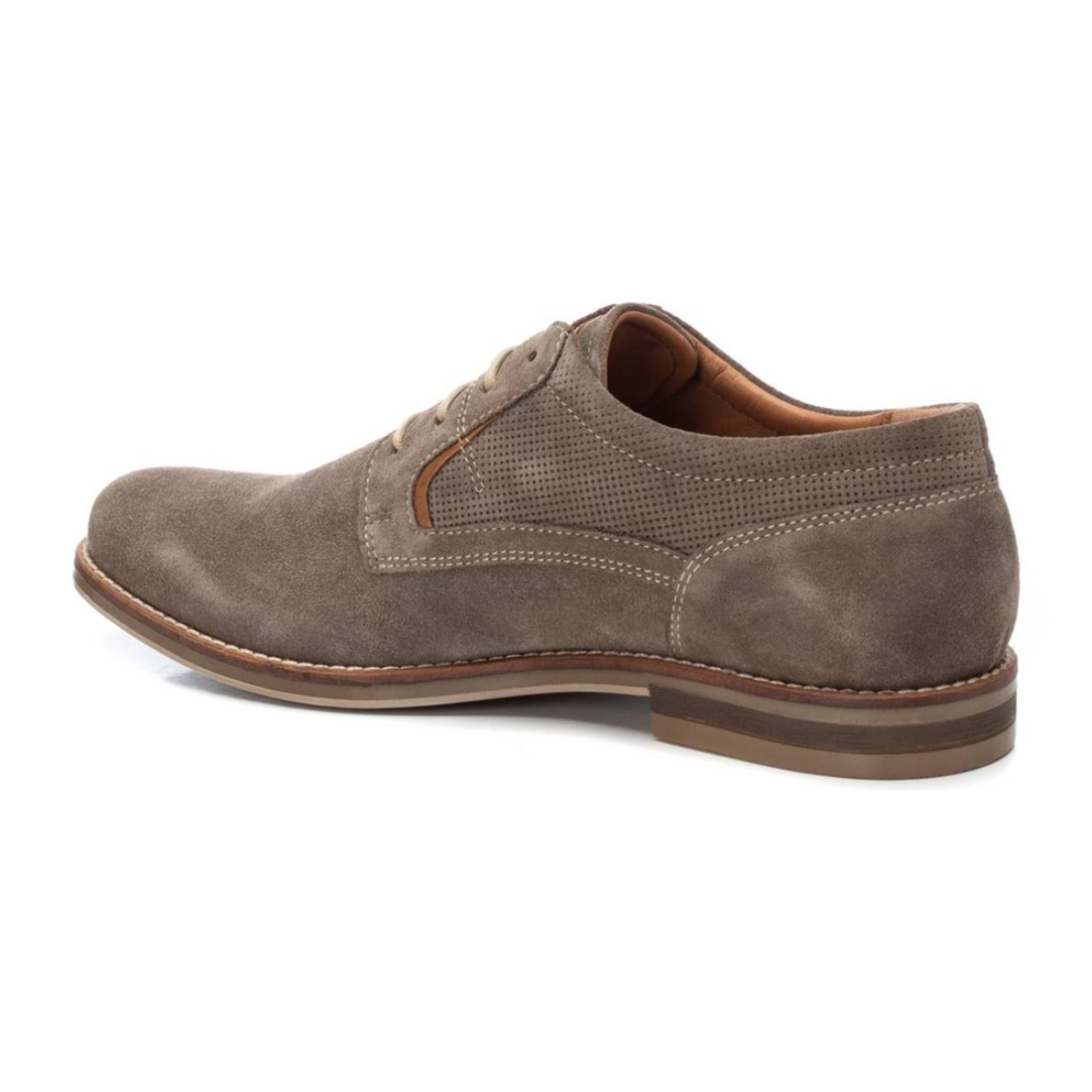 Zapato blucher/derby de piel taupe