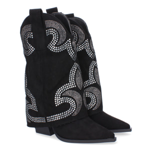 Botines de Tacón para Mujer, Estilo Cowboy Polaina, Comodas y Elegantes