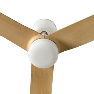 PUNT M LED Ventilateur de plafond blanc/bois clair TUYA