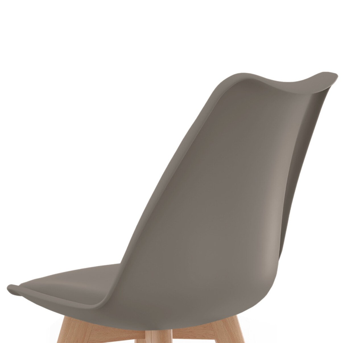 Chaises Nordia assise taupe et pieds bois - lot de 4