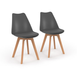 Chaises scandinave Nordia - Gris anthracite
