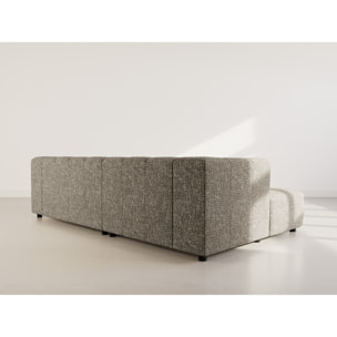 Curtis - canapé d'angle gauche 4 places avec accoudoir en tissu texturé - Vert Olive