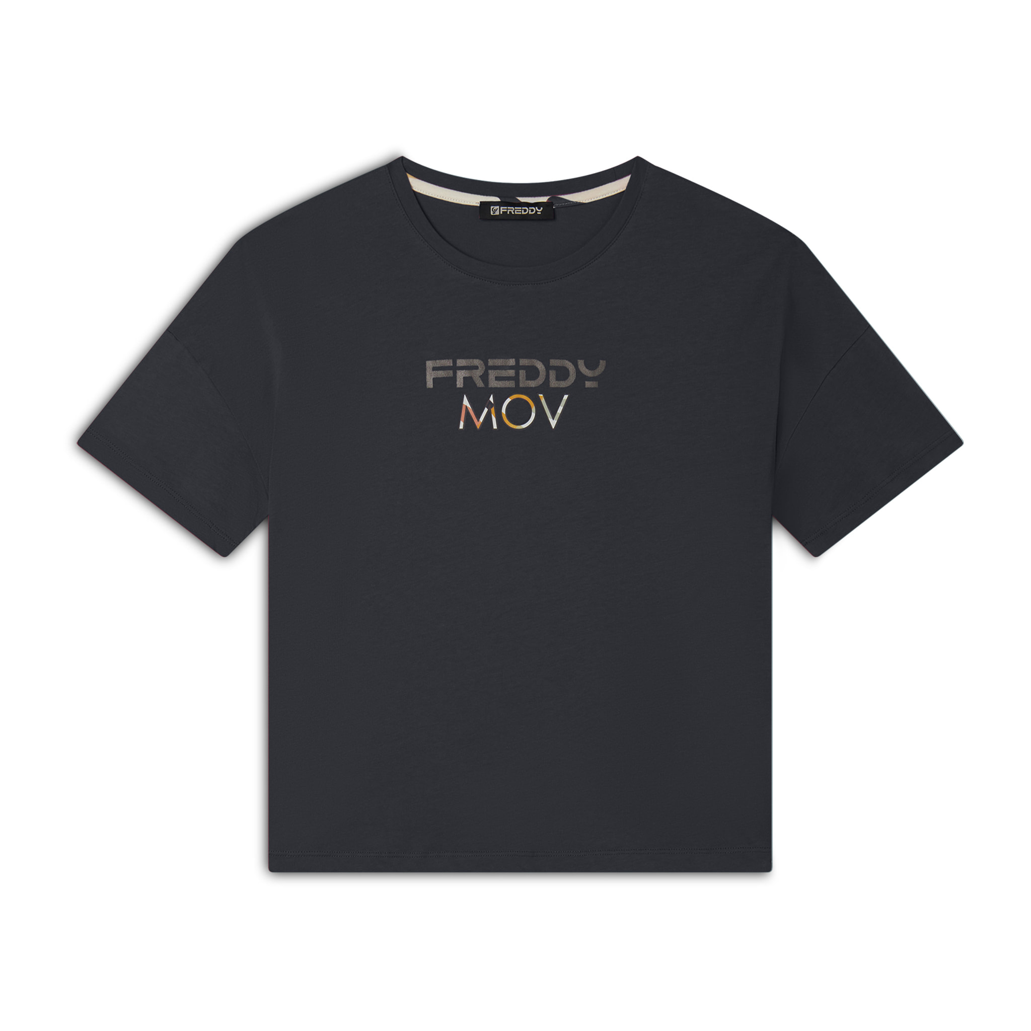 T-shirt Cropped con Spacchi Laterali