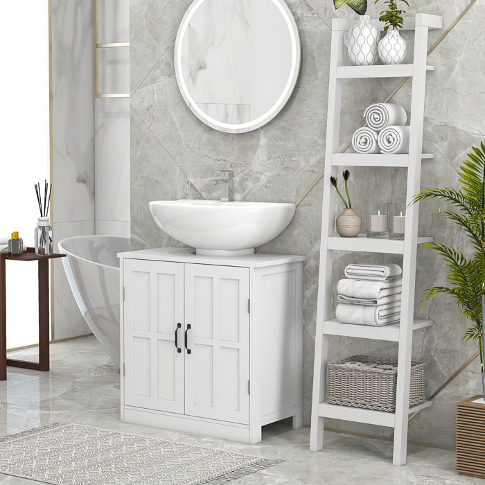 Meuble salle de bain - meuble sous-vasque - 2 portes avec étagère - 60x30x60cm - blanc